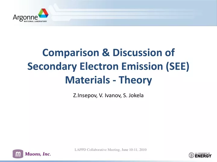 comparison discussion of secondary electron emission see materials theory