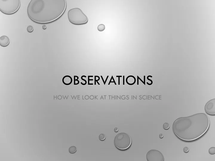 observations