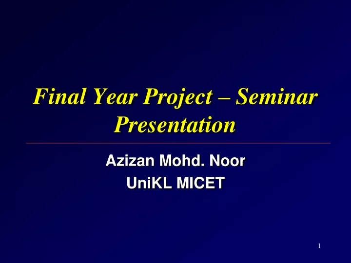 final year project seminar presentation