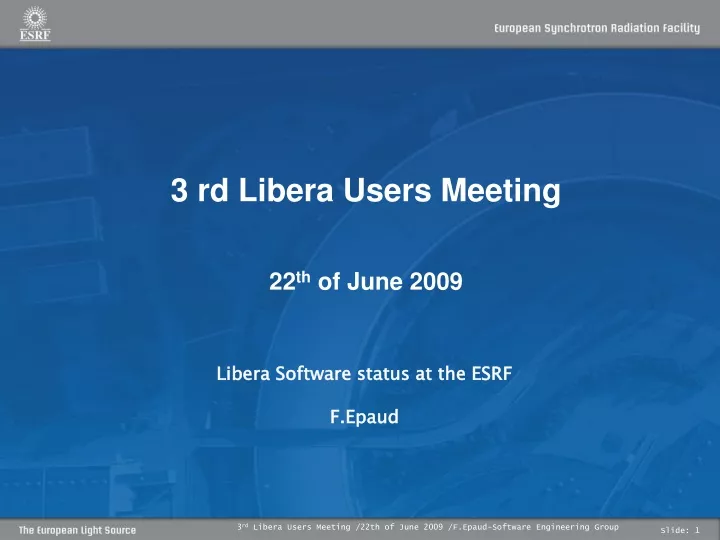 3 rd libera users meeting 22 th of june 2009