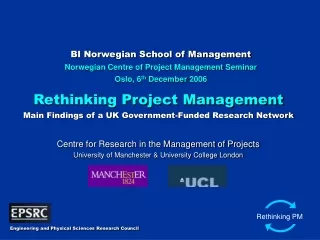 BI Norwegian School of Management Norwegian Centre of Project Management Seminar