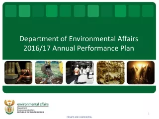 Department of Environmental Affairs  2016/17 Annual Performance Plan
