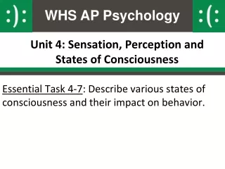 Unit 4: Sensation, Perception and States of Consciousness