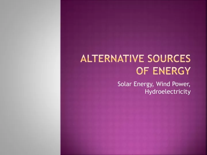 alternative sources of energy