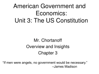 American Government and Economics: Unit 3: The US Constitution