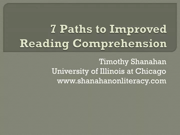7 paths to improved reading comprehension