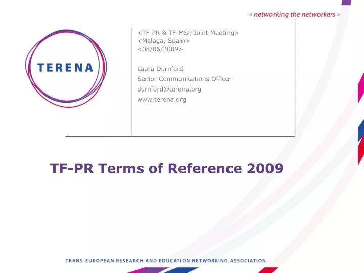 tf pr terms of reference 2009