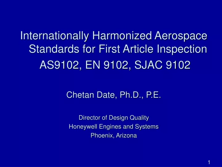 internationally harmonized aerospace standards