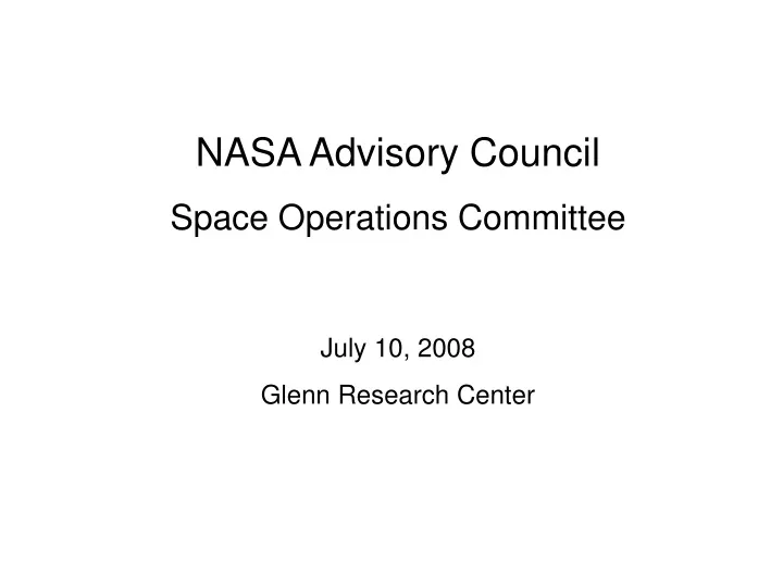 nasa advisory council space operations committee