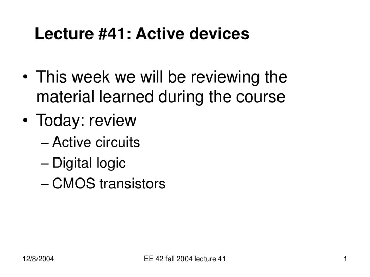 lecture 41 active devices