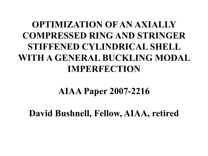 optimization of an axially compressed ring