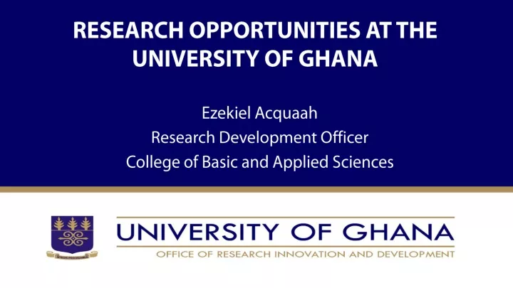 research opportunities at the university of ghana