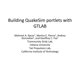 Building QuakeSim portlets with GTLAB