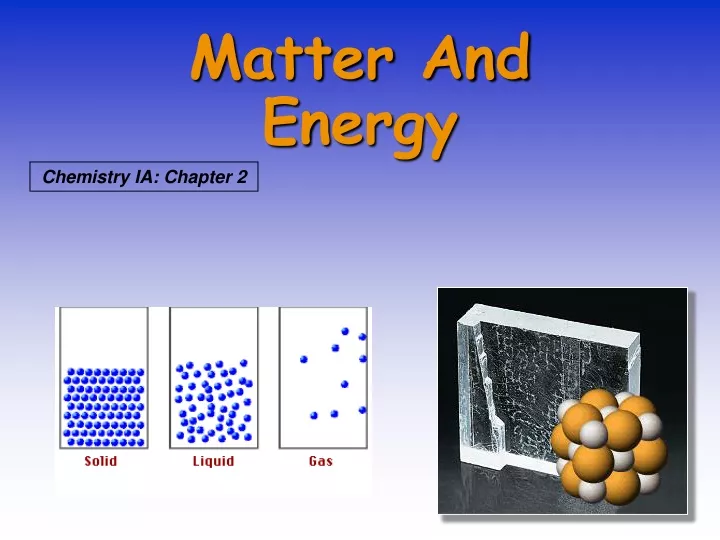 matter and energy