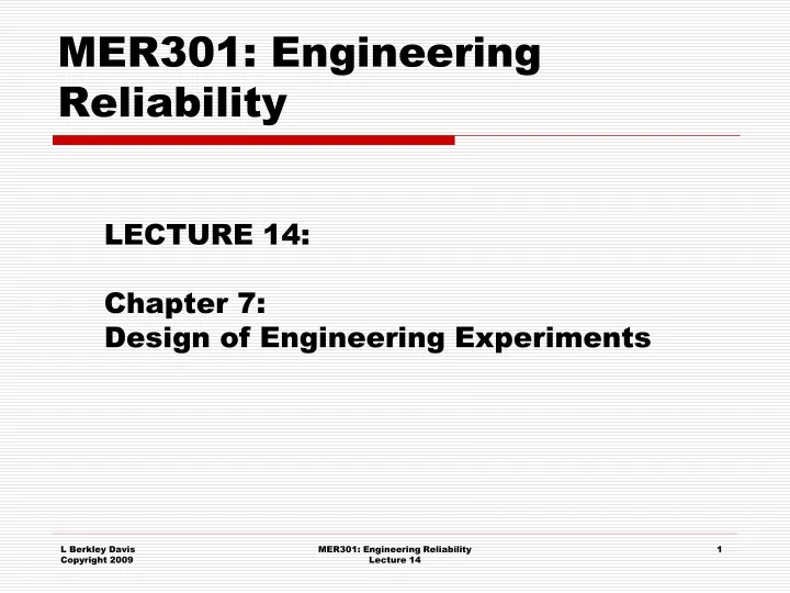mer301 engineering reliability