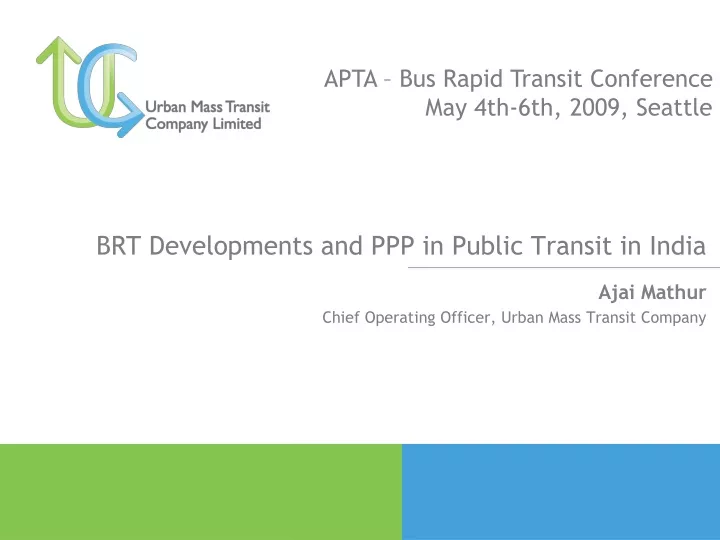 brt developments and ppp in public transit in india