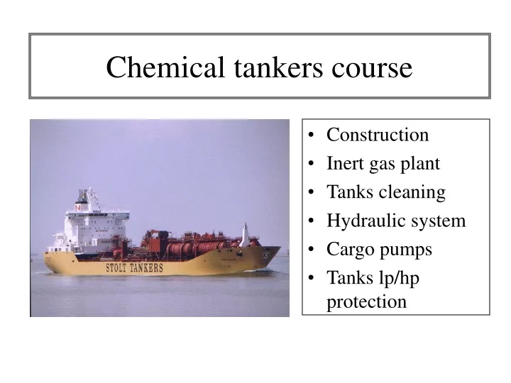 chemical tankers course