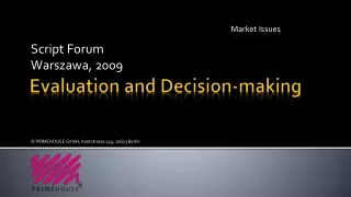 Evaluation  and Decision-making