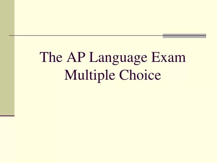 the ap language exam multiple choice