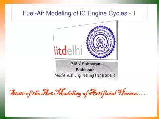 Fuel-Air Modeling of IC Engine Cycles - 1