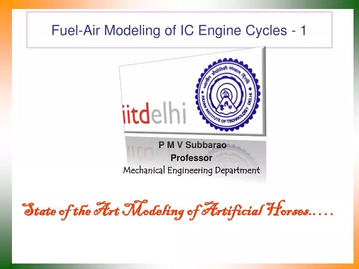 fuel air modeling of ic engine cycles 1