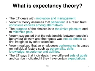 What is expectancy theory?