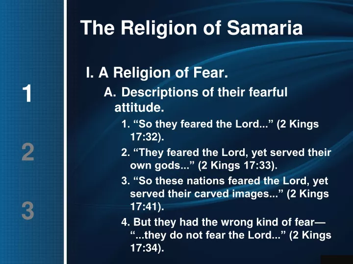 the religion of samaria