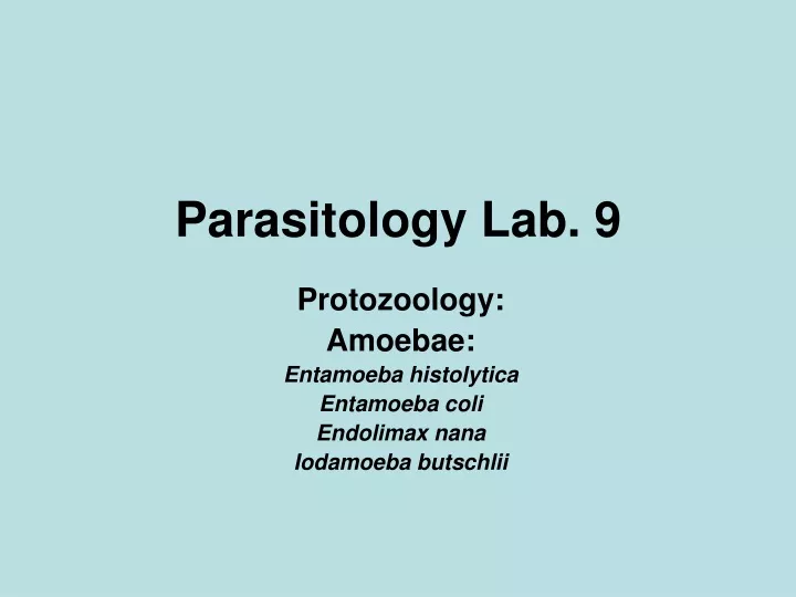 parasitology lab 9