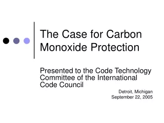 The Case for Carbon Monoxide Protection