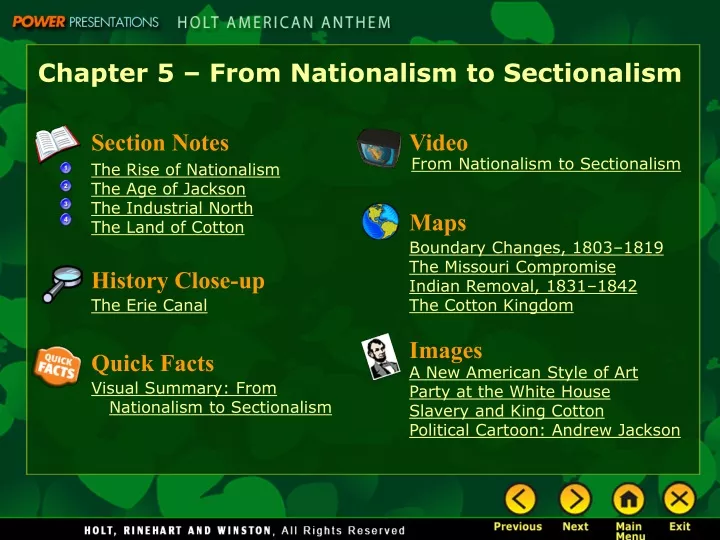 chapter 5 from nationalism to sectionalism