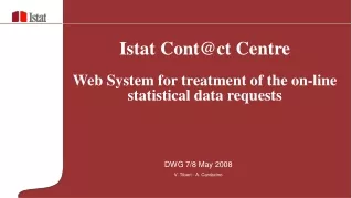 Istat Cont@ct Centre Web System for treatment of the on-line statistical data  requests