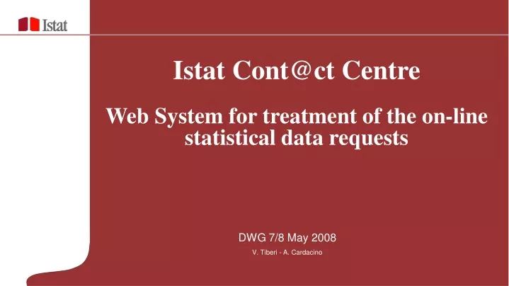 istat cont@ct centre web system for treatment