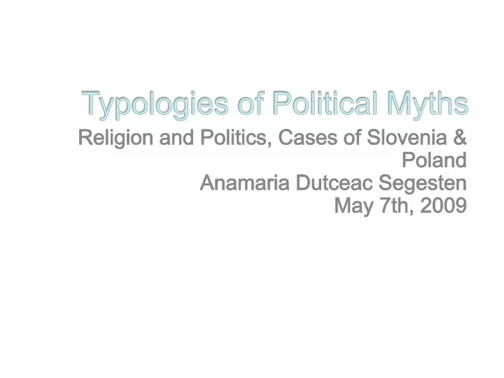 typologies of political myths