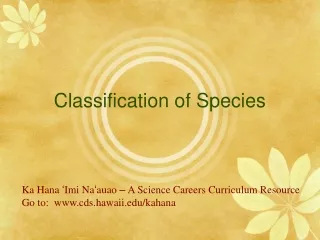 Classification of Species