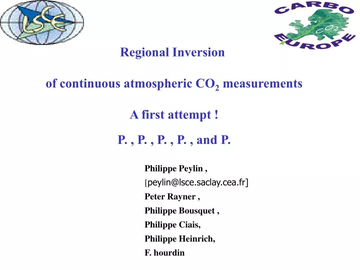 regional inversion of continuous atmospheric