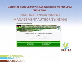 NATIONAL BIODIVERSITY CLEARING HOUSE MECHANISM CHM-KENYA