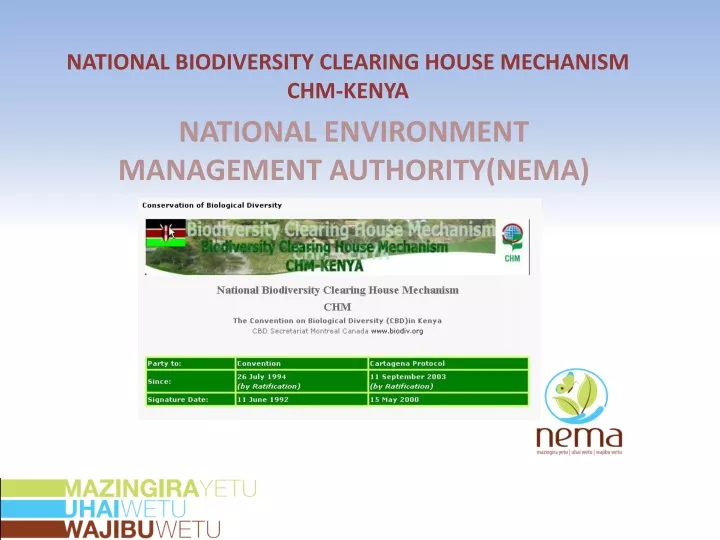 national biodiversity clearing house mechanism chm kenya