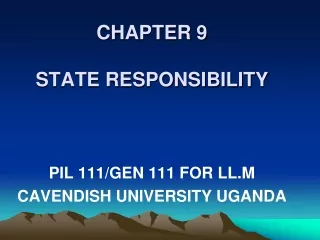 CHAPTER 9 STATE RESPONSIBILITY