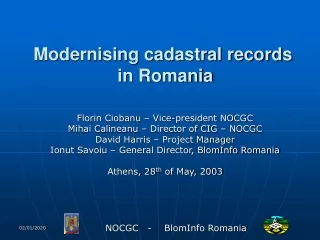 Modernising cadastral records  in Romania