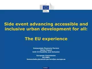 Side event advancing accessible and inclusive urban development for all: The EU experience