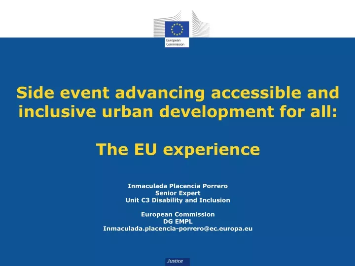 side event advancing accessible and inclusive urban development for all the eu experience