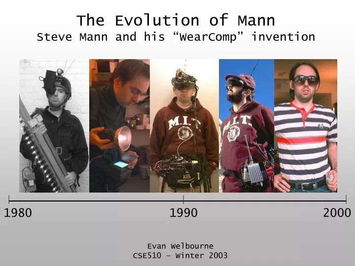the evolution of mann steve mann and his wearcomp