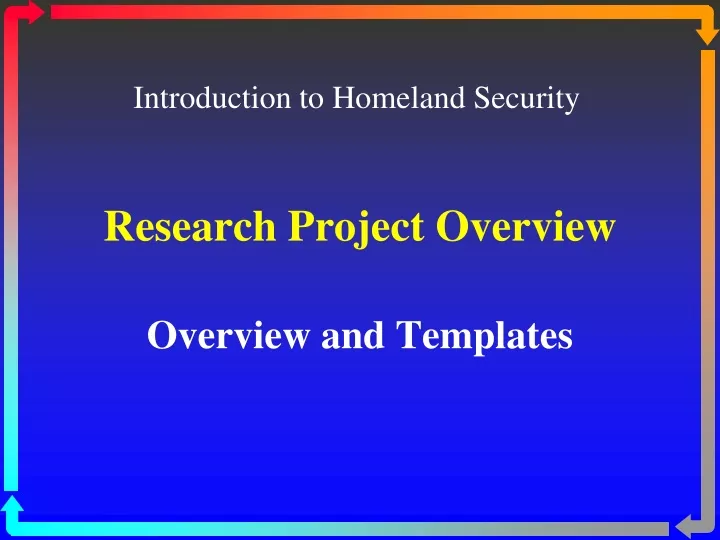 research project overview