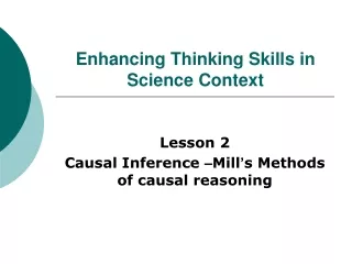 Enhancing Thinking Skills in Science Context