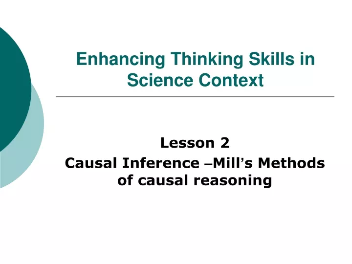 enhancing thinking skills in science context