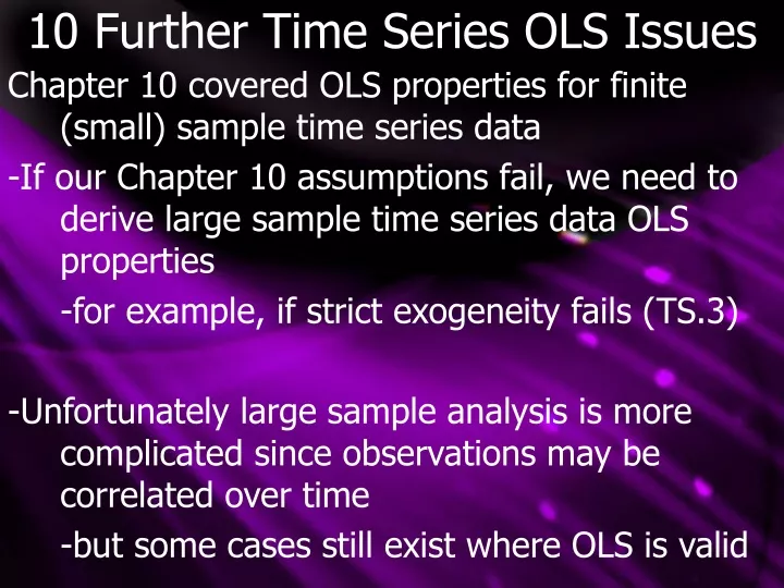 10 further time series ols issues