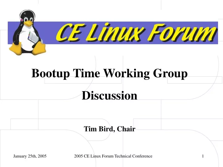 bootup time working group discussion tim bird