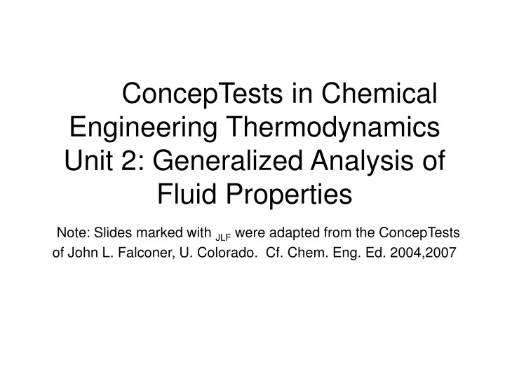 conceptests in chemical engineering