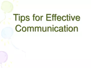 Tips for Effective Communication