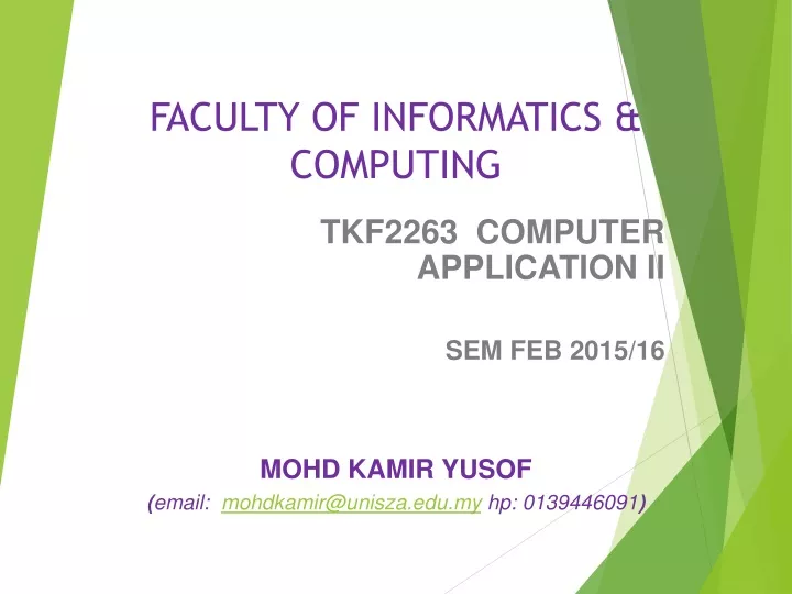 faculty of informatics computing
